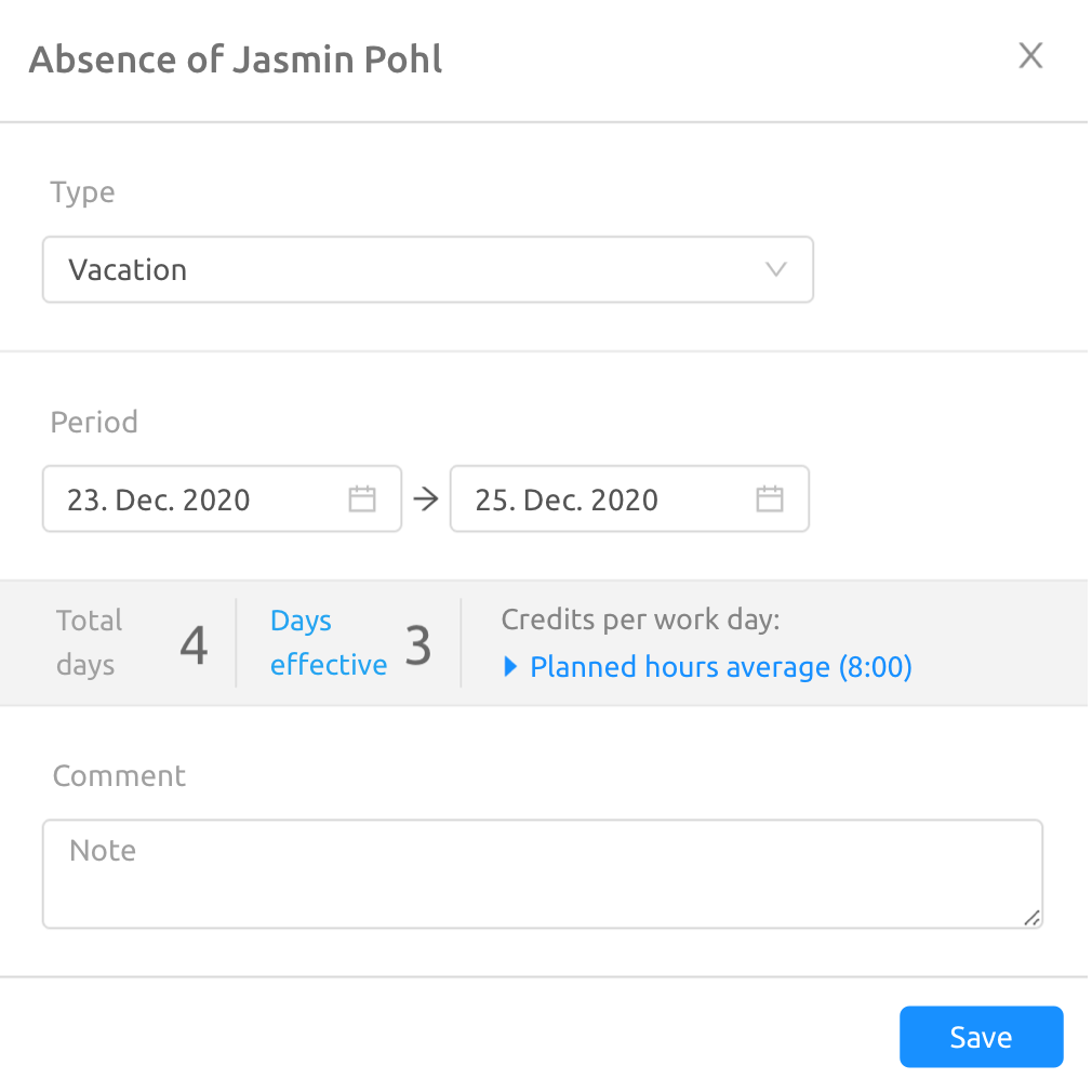 Criar um plano de férias para o planejamento de turnos